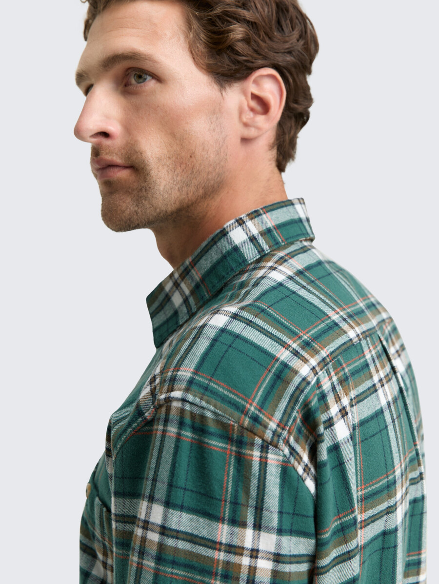 camicia in flanella dalla vestibilità comoda con motivo a quadri