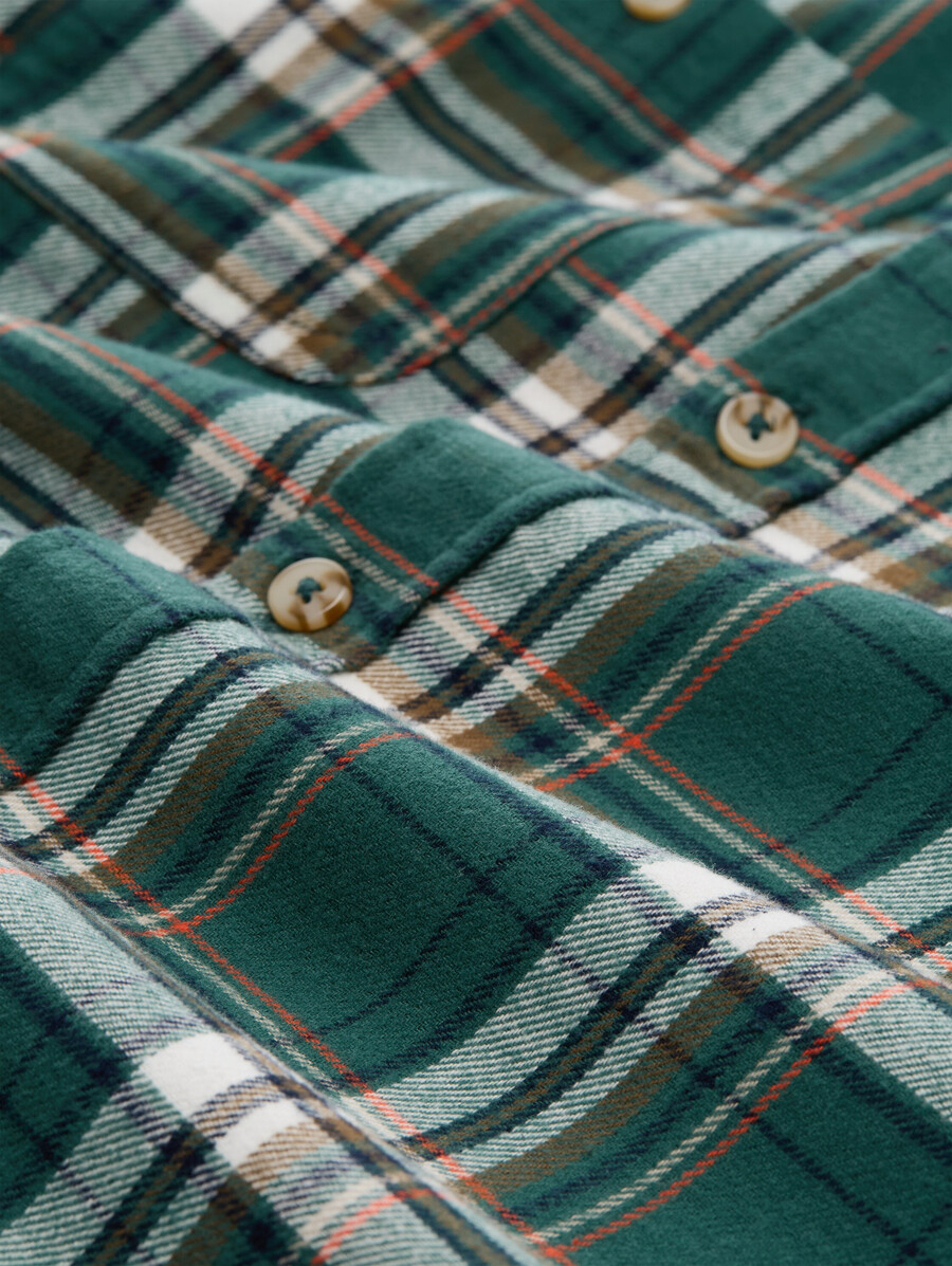 camicia in flanella dalla vestibilità comoda con motivo a quadri