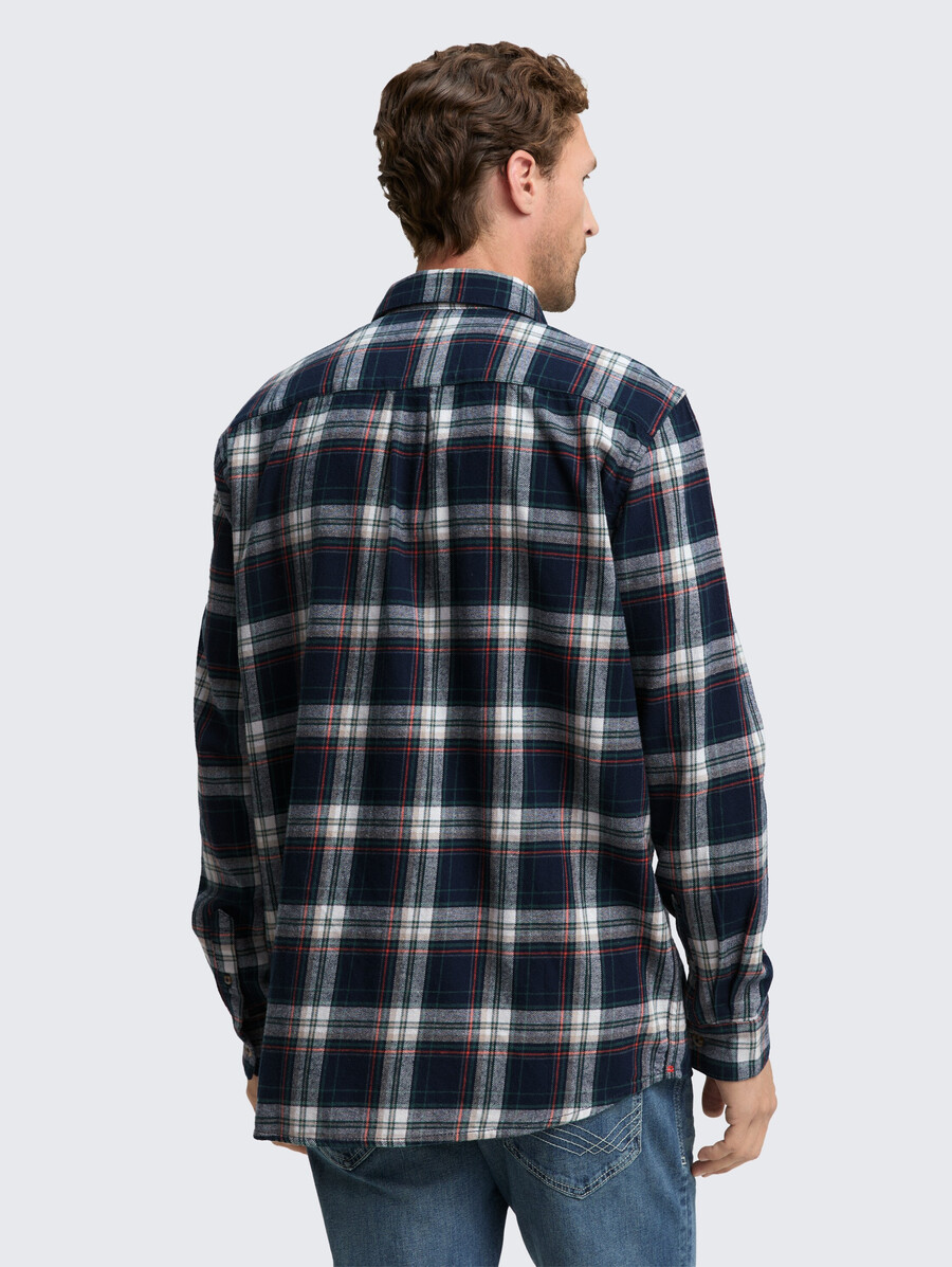 camicia in flanella dalla vestibilità comoda con motivo a quadri