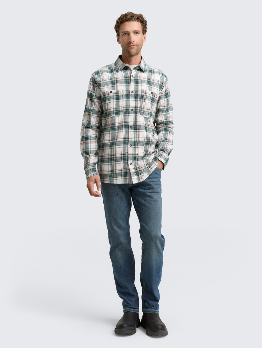 camicia in flanella dalla vestibilità comoda con motivo a quadri