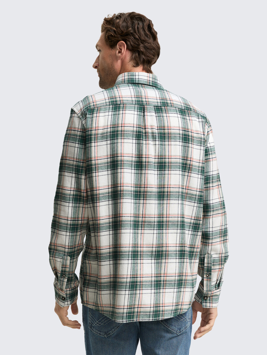 camicia in flanella dalla vestibilità comoda con motivo a quadri