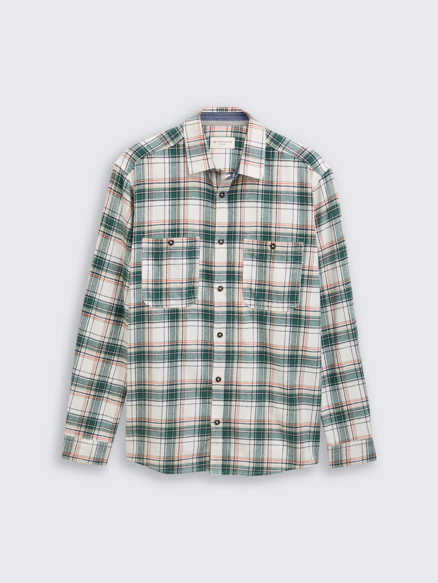 camicia in flanella dalla vestibilità comoda con motivo a quadri