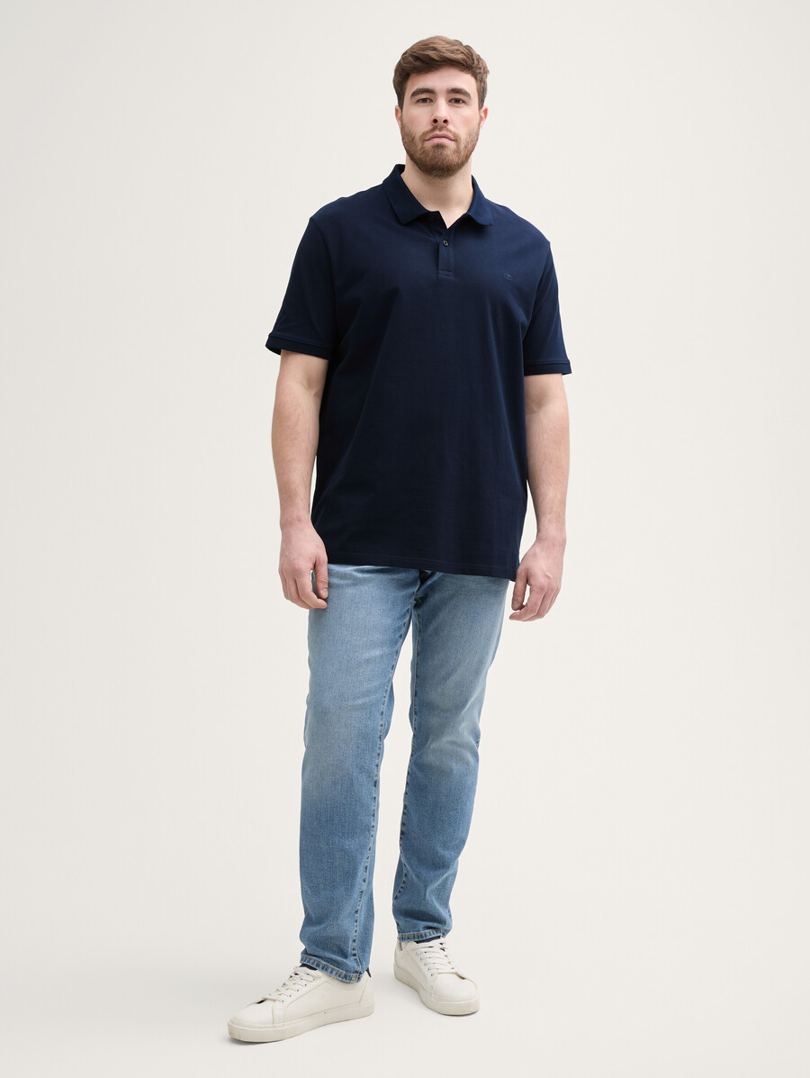 taglie forti - polo in piqué con logo ricamato