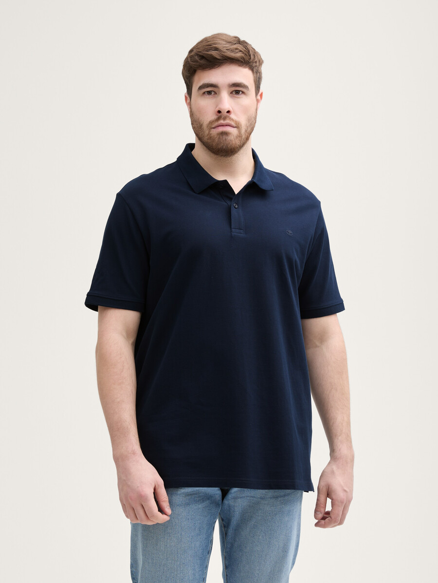 taglie forti - polo in piqué con logo ricamato