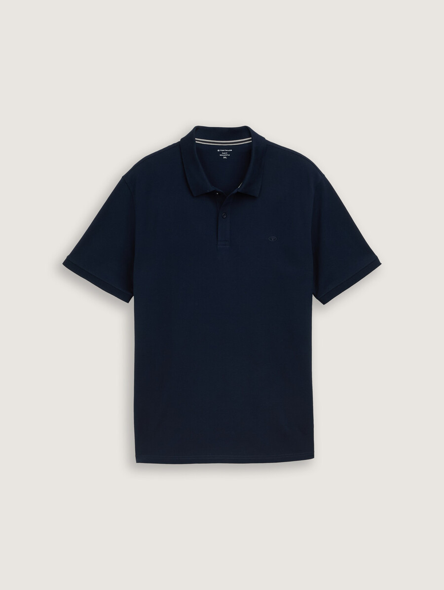 taglie forti - polo in piqué con logo ricamato