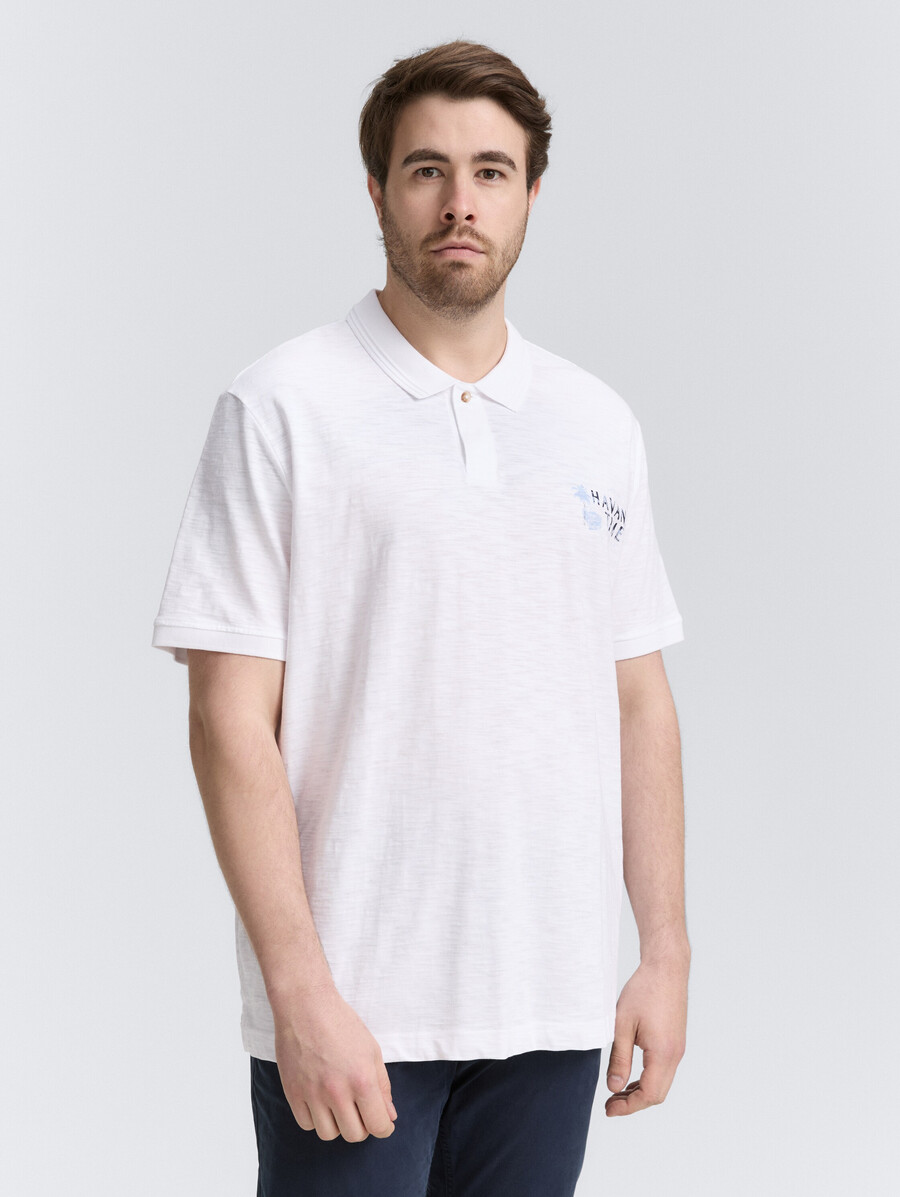 taglie forti - polo in cotone con stampa