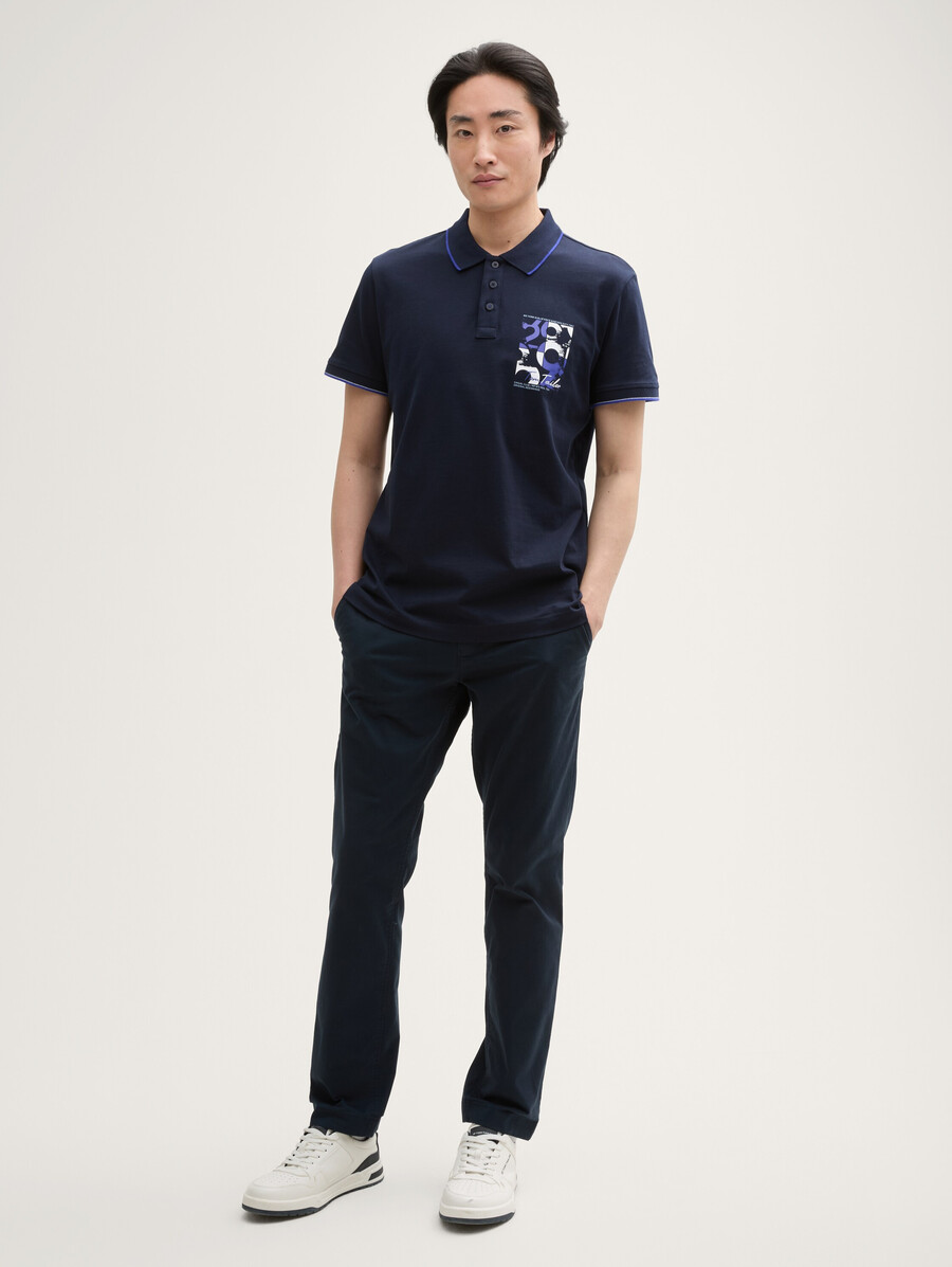 polo con stampa logo in cotone