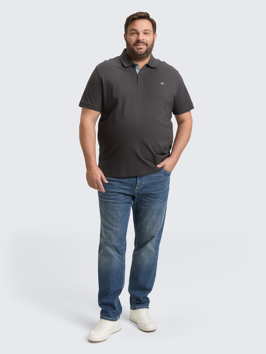 taglie forti - polo in piqué con logo ricamato