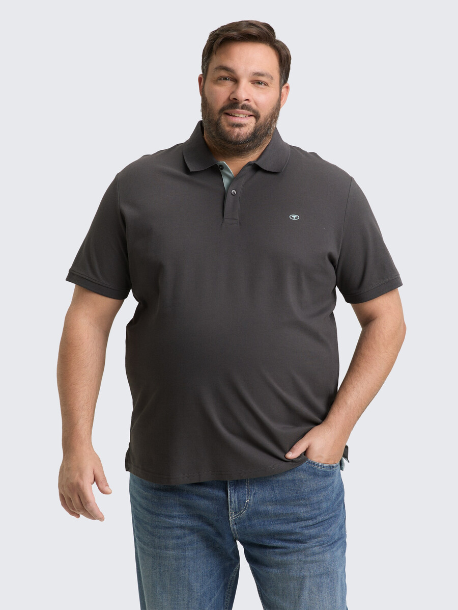 taglie forti - polo in piqué con logo ricamato