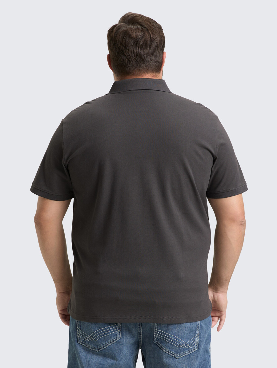 taglie forti - polo in piqué con logo ricamato