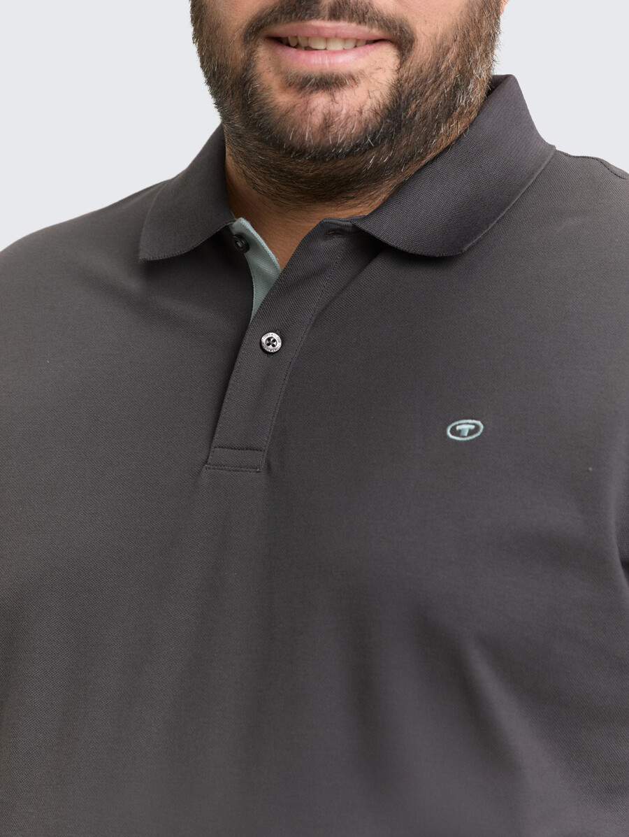 taglie forti - polo in piqué con logo ricamato