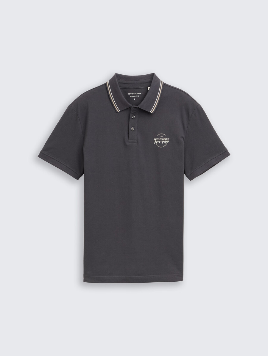 polo in piqué con stampa