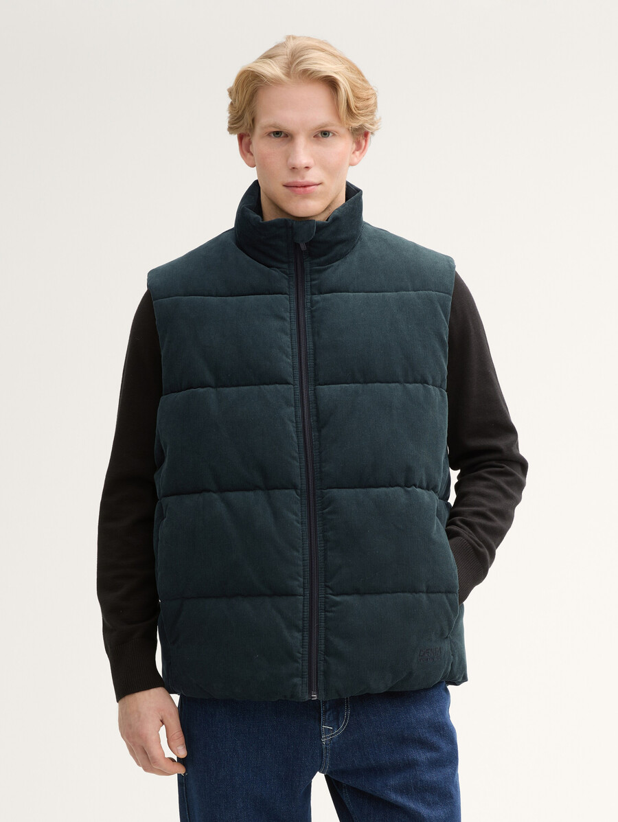 gilet imbottito in velluto a coste dalla vestibilità comoda