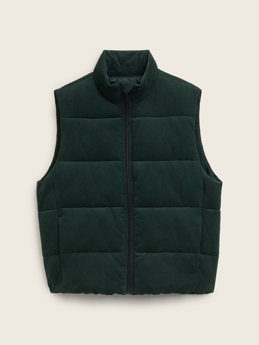 gilet imbottito in velluto a coste dalla vestibilità comoda