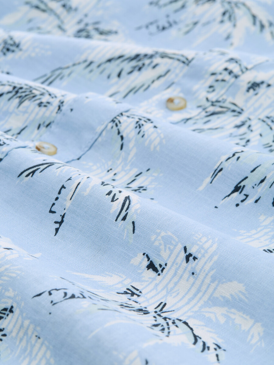 camicia a maniche corte vestibilità regolare con stampa di palme
