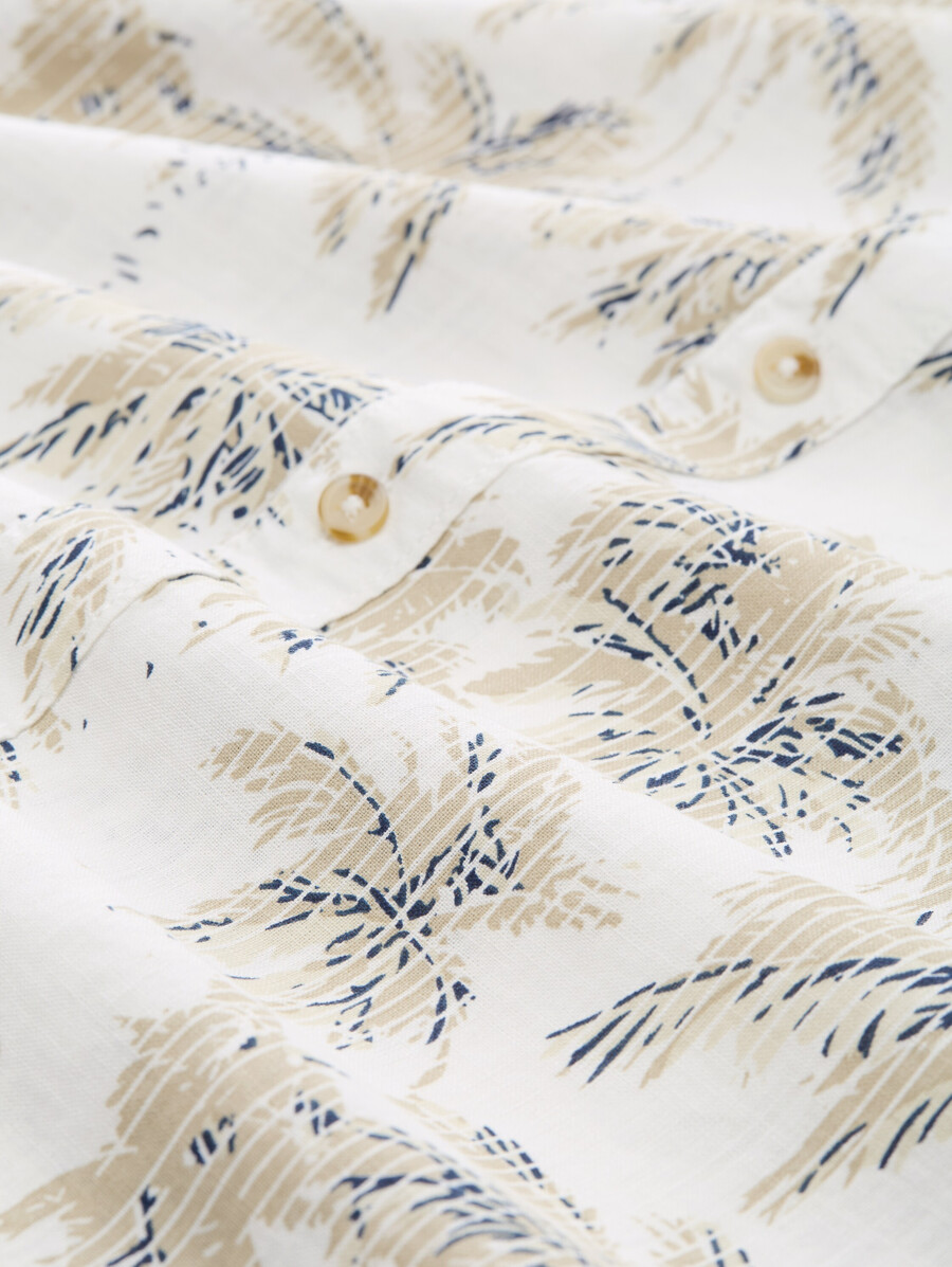 camicia a maniche corte vestibilità regolare con stampa di palme