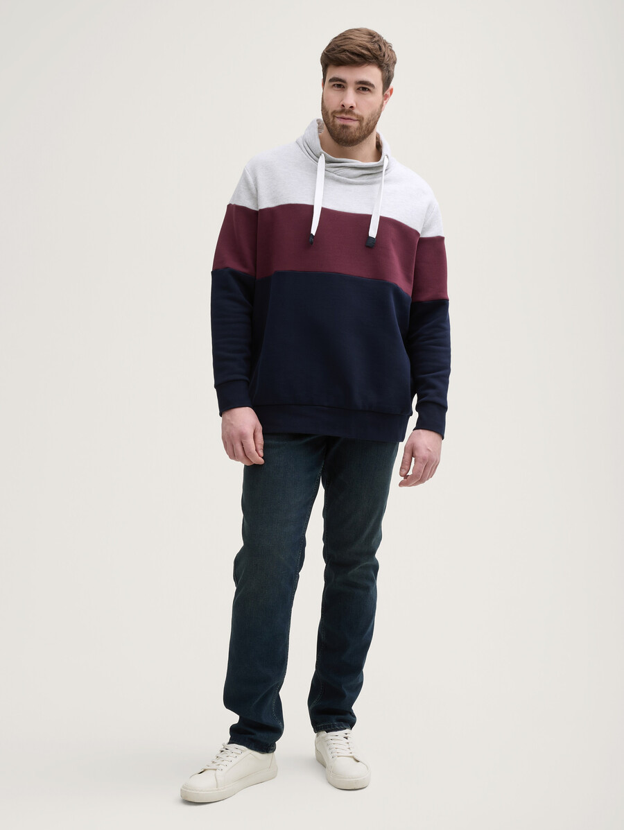 plus size - felpa con blocchi di colore