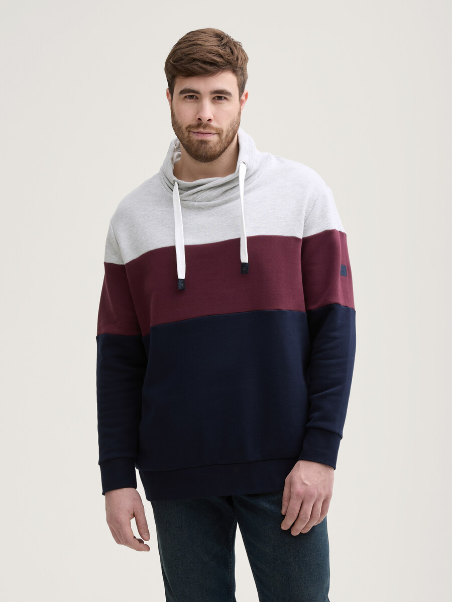 plus size - felpa con blocchi di colore