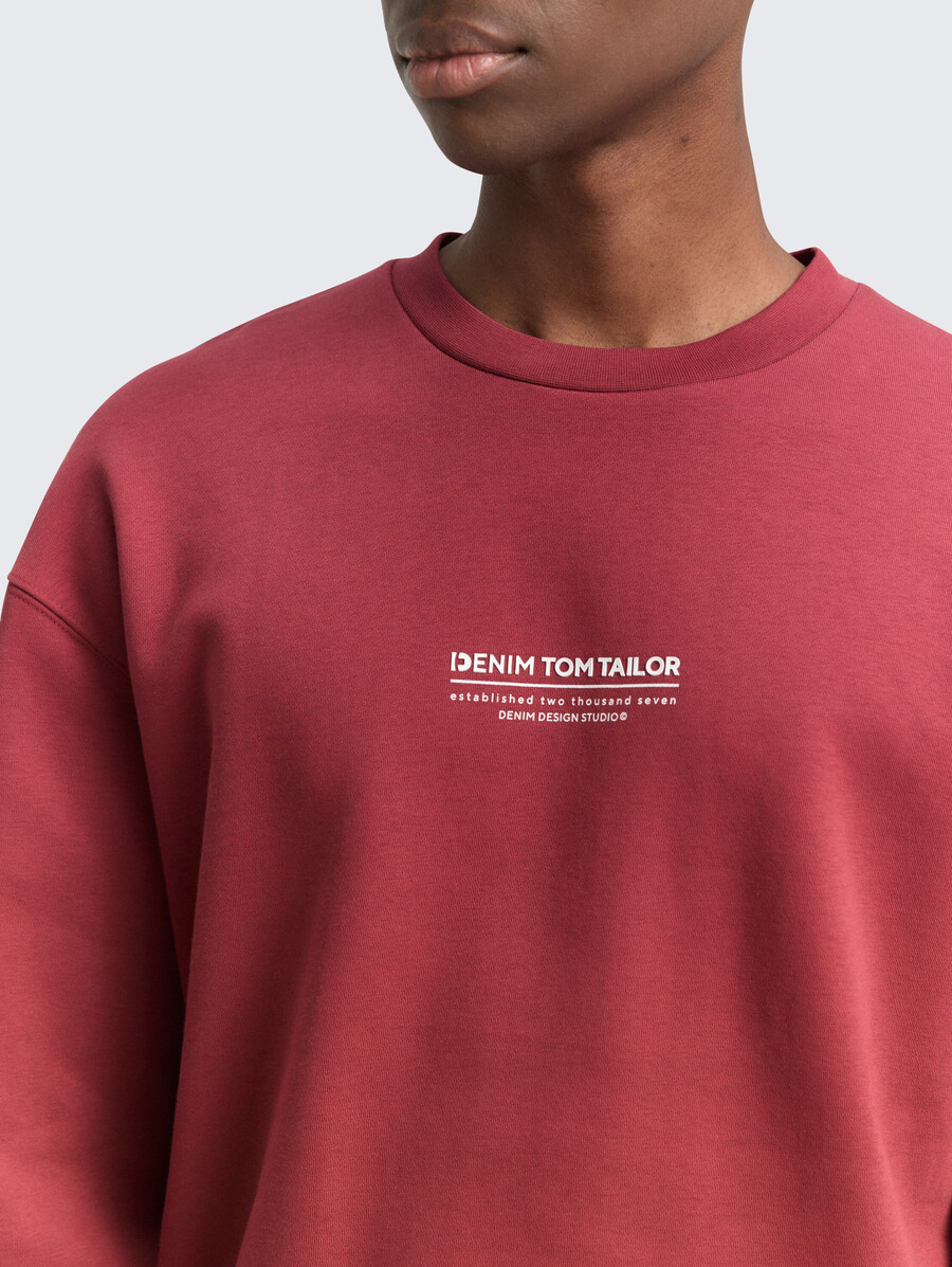 felpa rilassata con stampa del logo