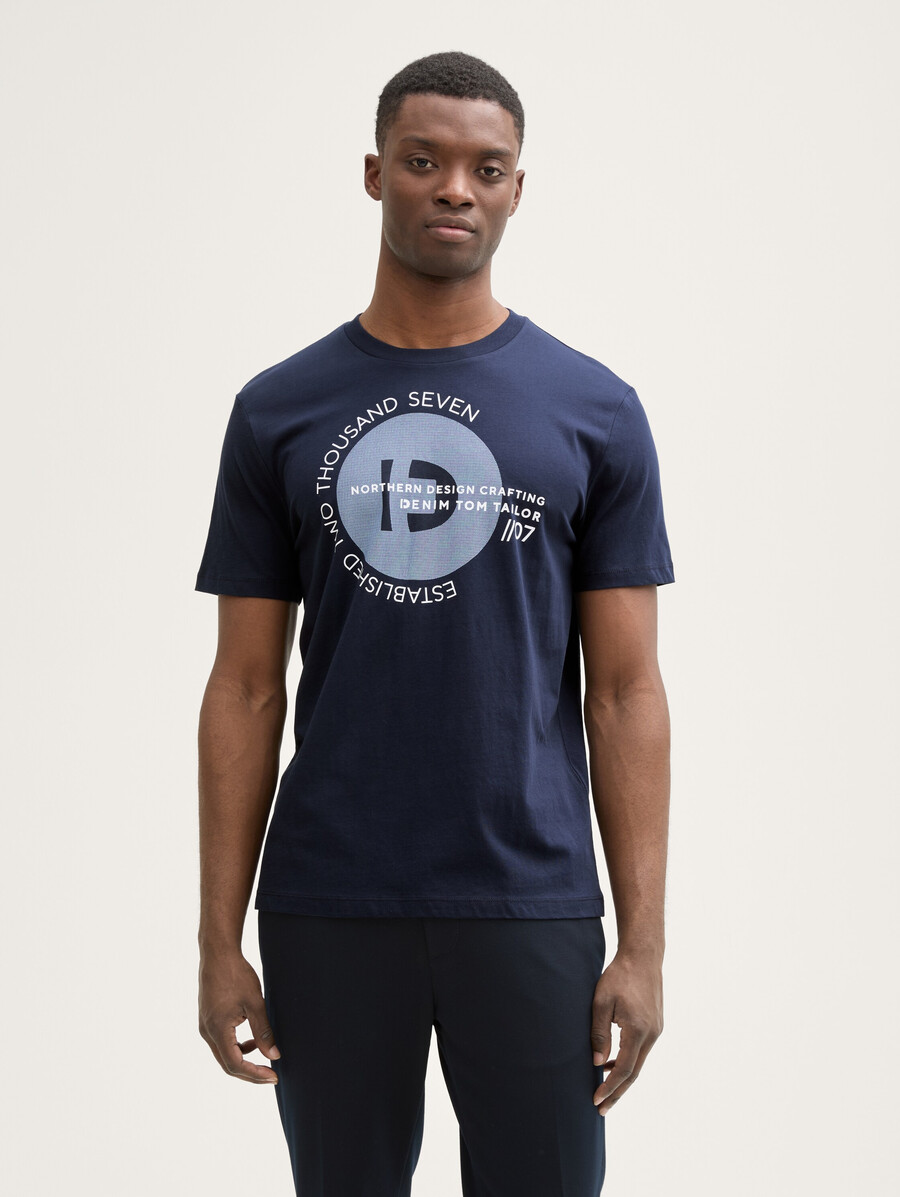 t-shirt basic con stampa del logo