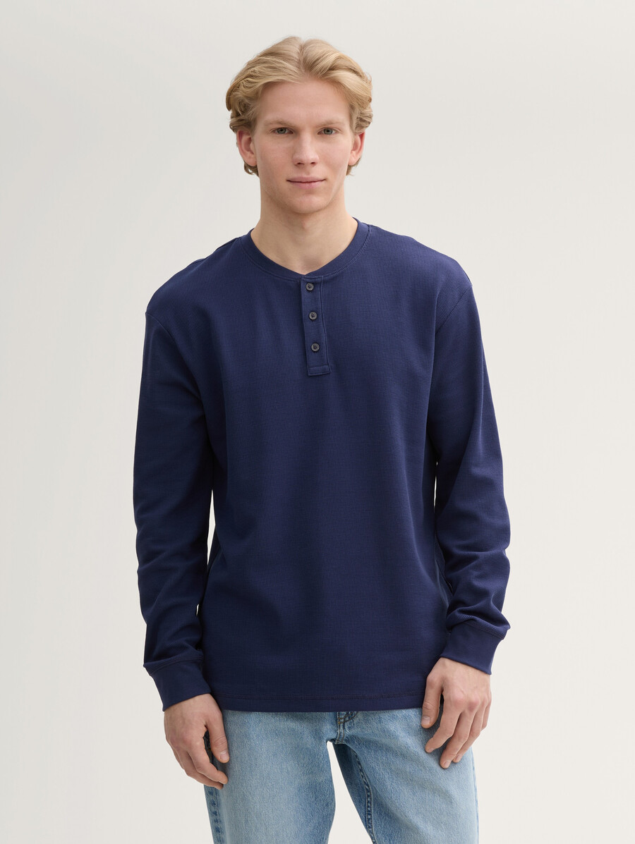 camicia henley a maniche lunghe dalla vestibilità rilassata