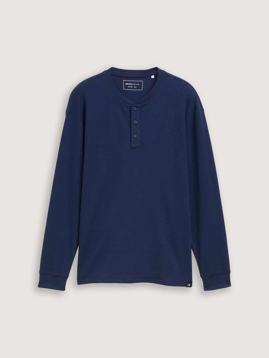 camicia henley a maniche lunghe dalla vestibilità rilassata