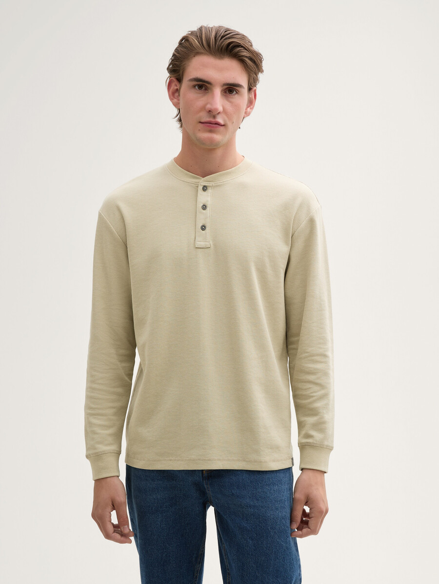 camicia henley a maniche lunghe dalla vestibilità rilassata