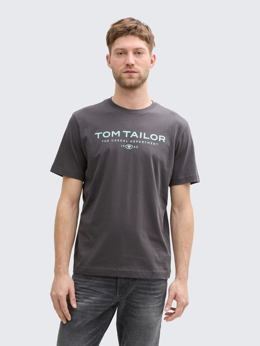 t-shirt in cotone con stampa del logo