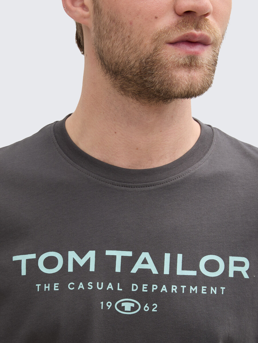 t-shirt in cotone con stampa del logo