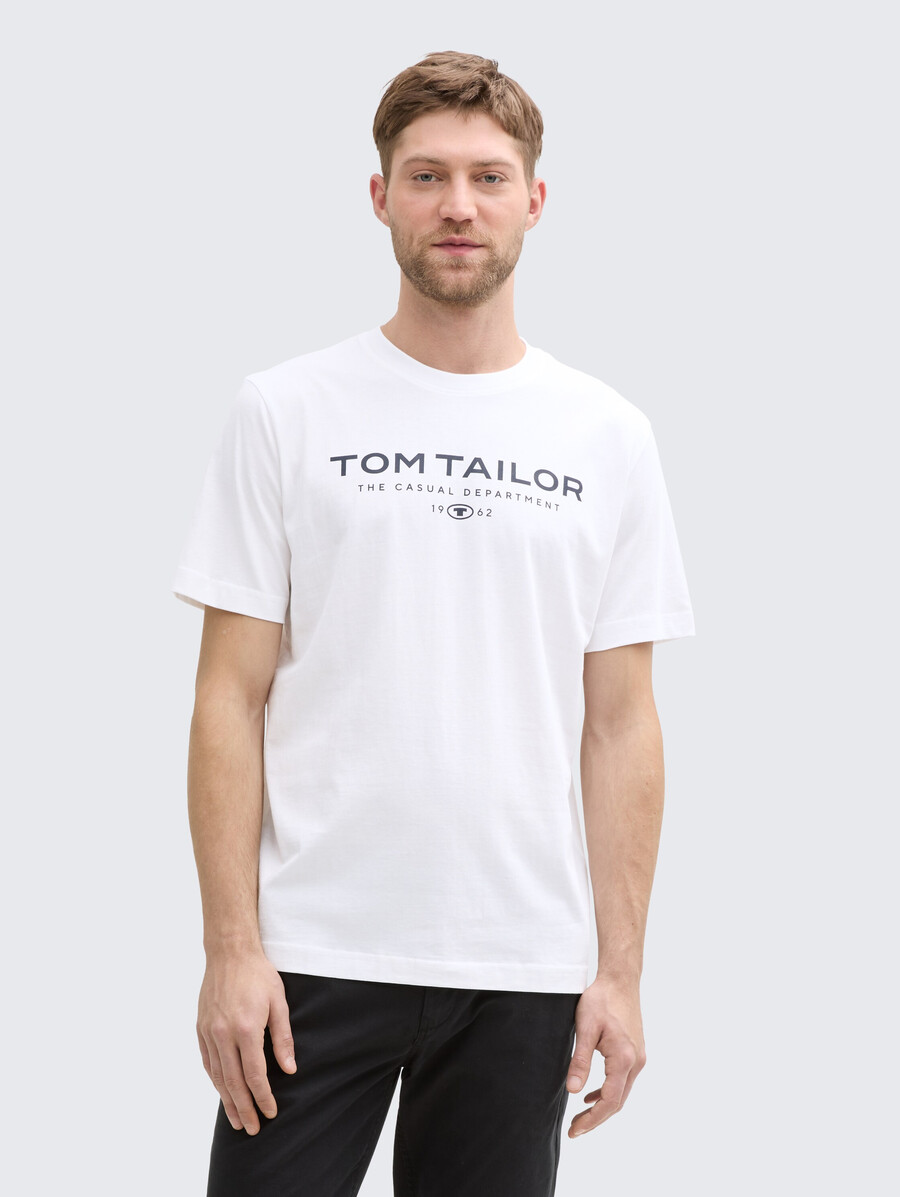 t-shirt in cotone con stampa del logo