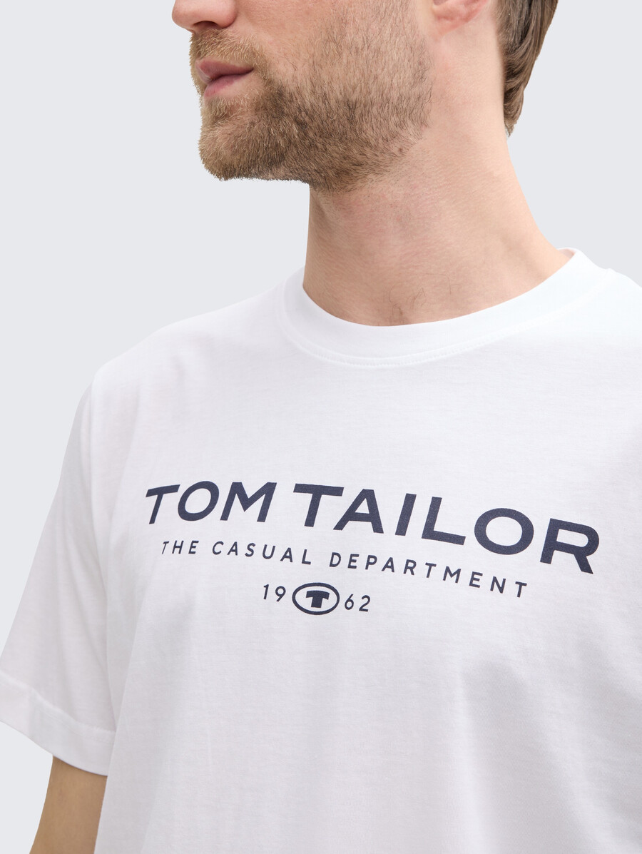 t-shirt in cotone con stampa del logo