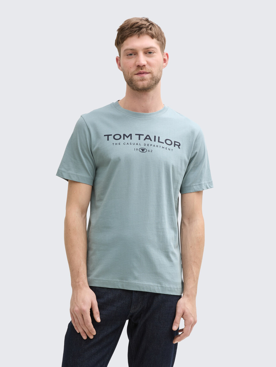 t-shirt in cotone con stampa del logo