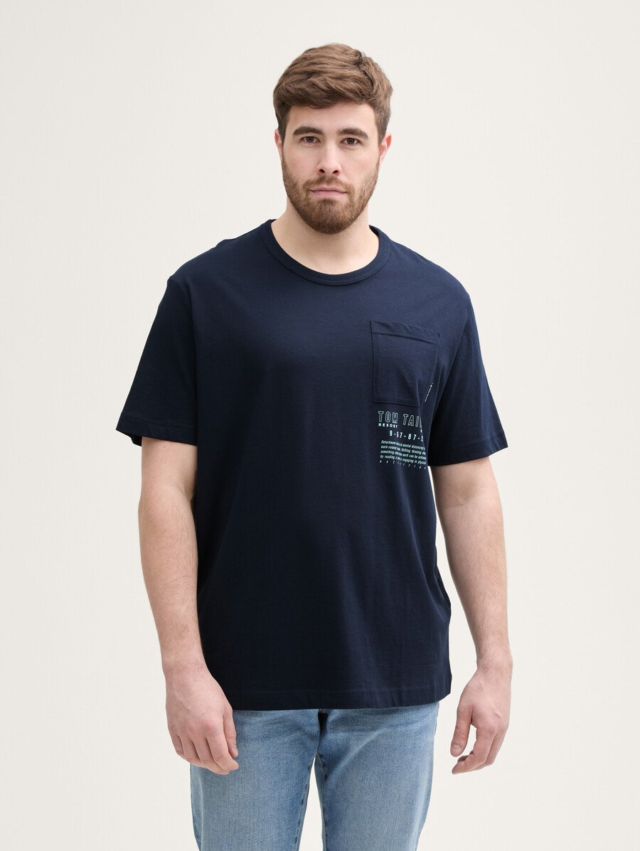 taglie forti - t-shirt con taschino sul petto
