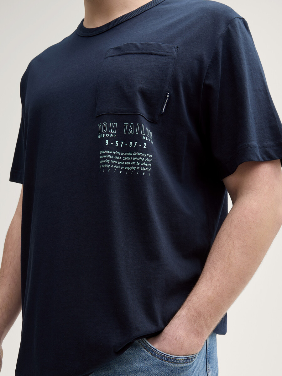 taglie forti - t-shirt con taschino sul petto