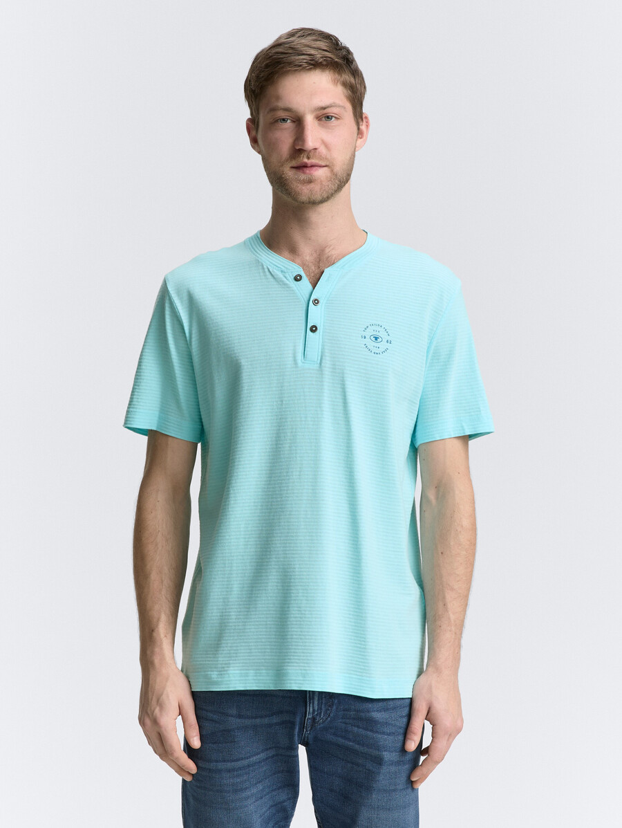 maglietta henley con stampa del logo