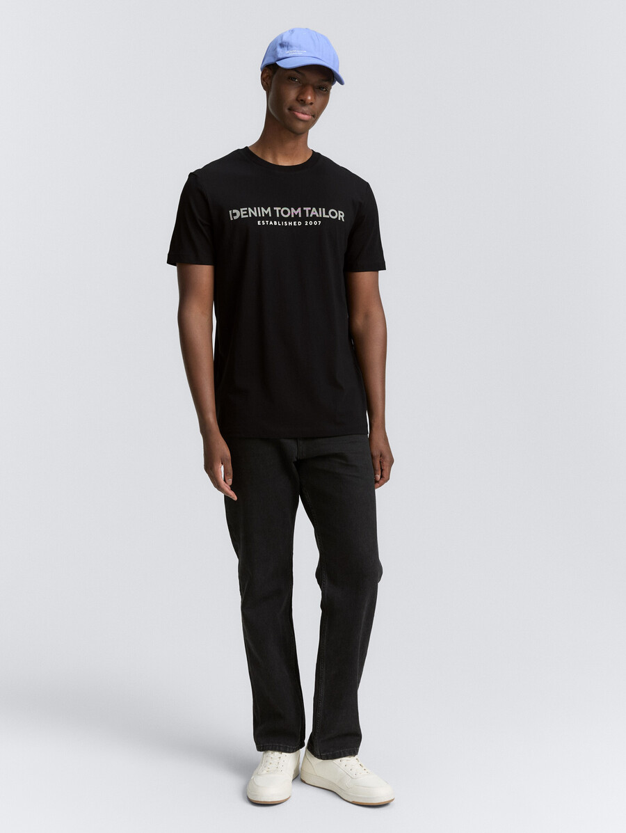 t-shirt basic con stampa del logo