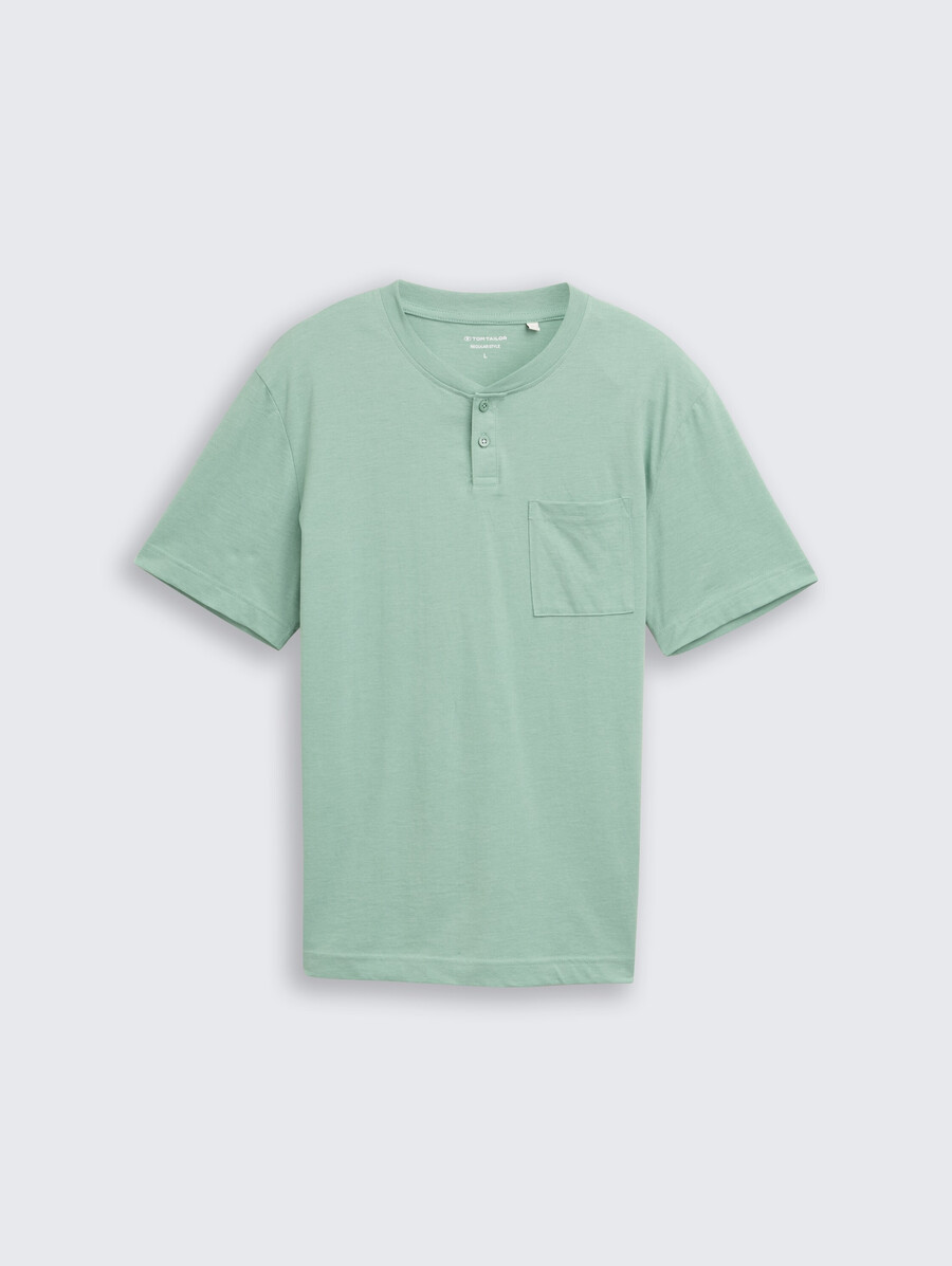 maglietta henley con taschino sul petto