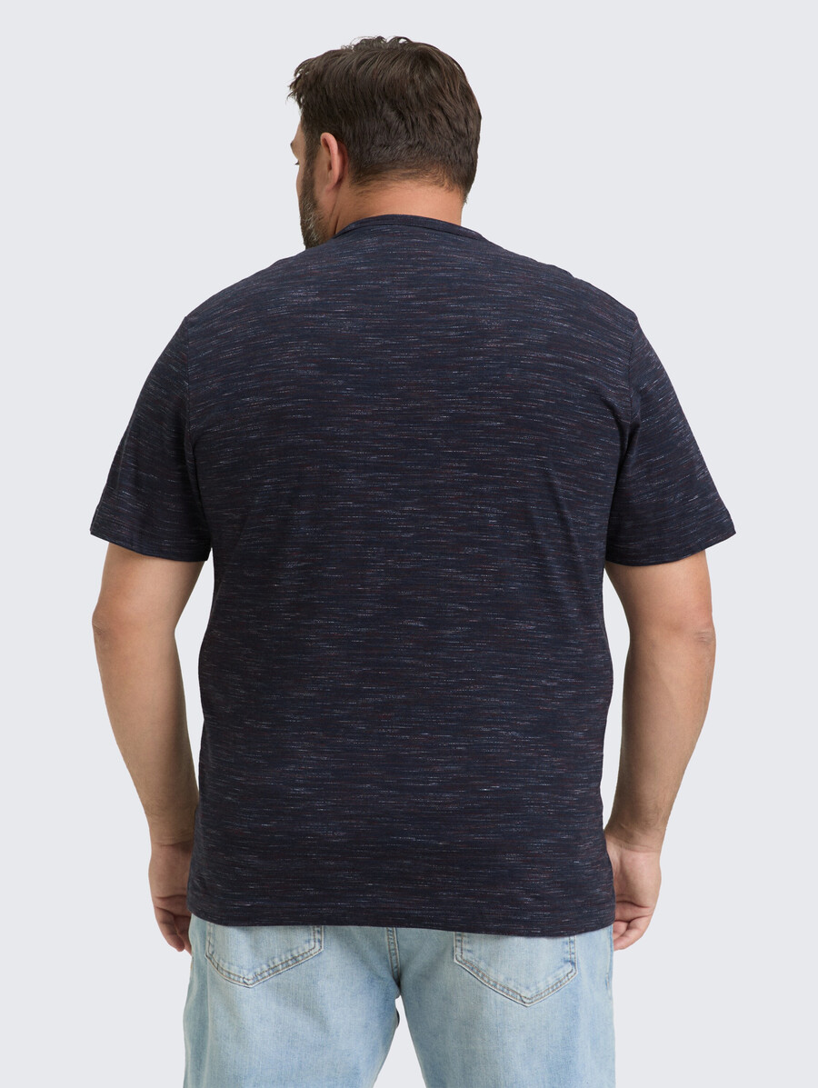 taglie forti - t-shirt effetto melange con taschino sul petto