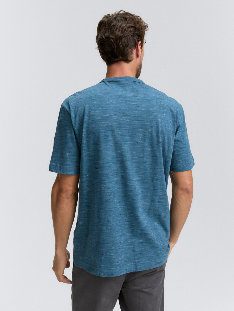 t-shirt in look mélange con taschino sul petto
