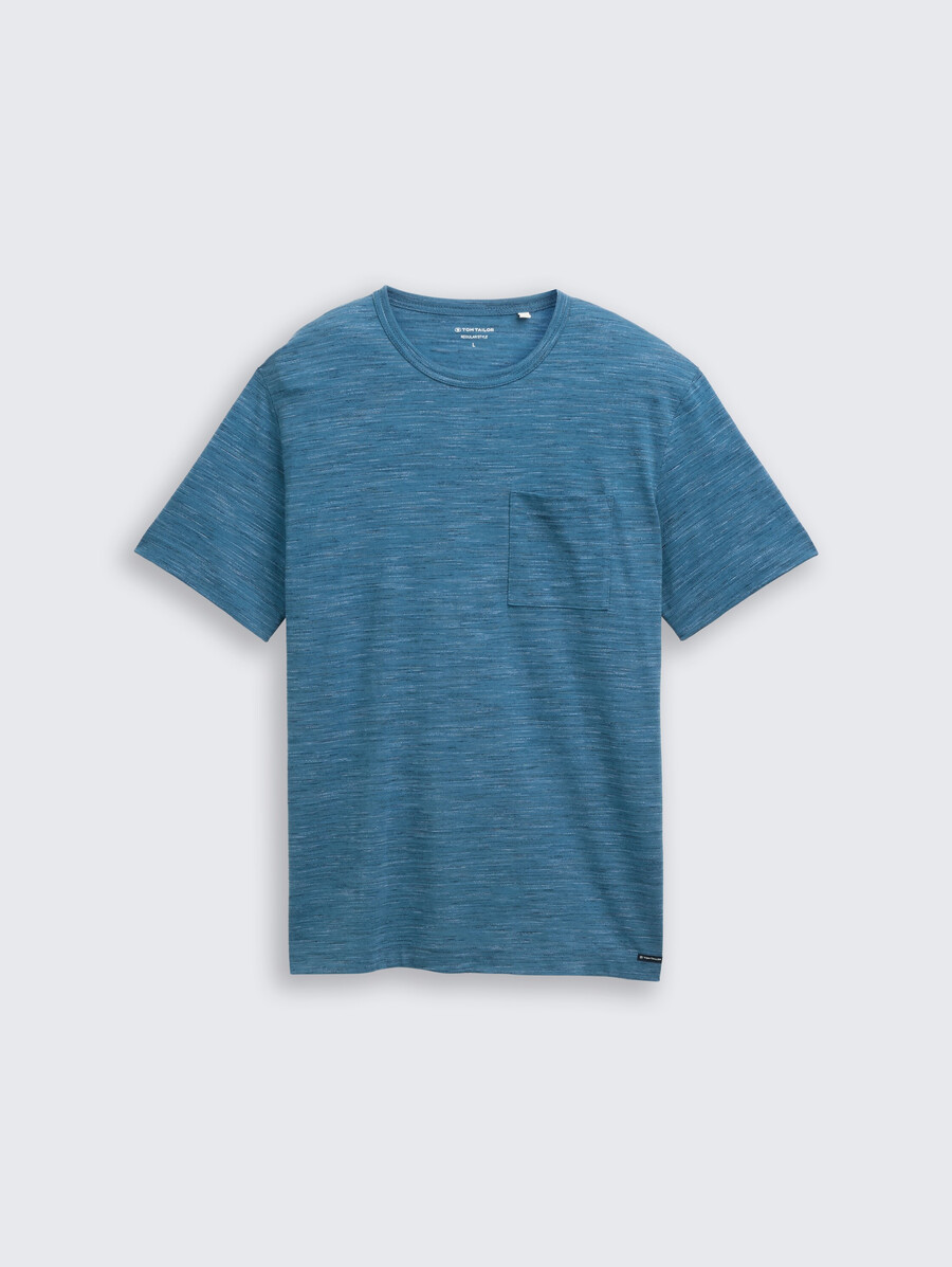 t-shirt in look mélange con taschino sul petto