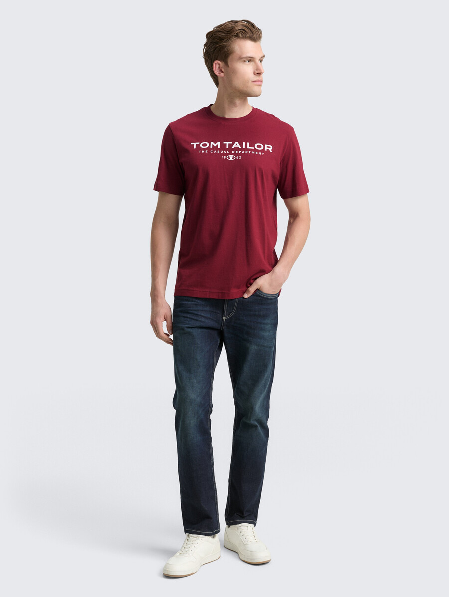 t-shirt in cotone con stampa del logo