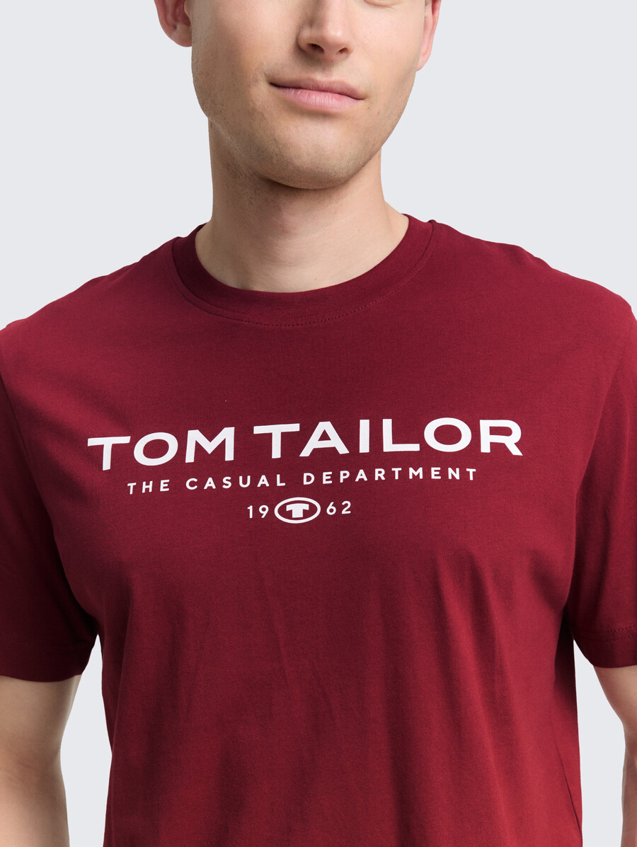 t-shirt in cotone con stampa del logo