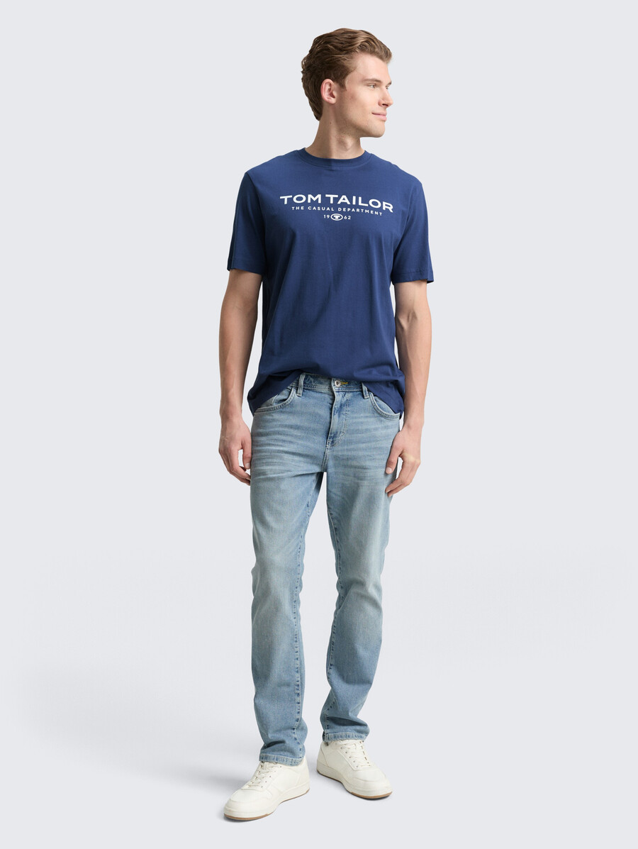 t-shirt in cotone con stampa del logo