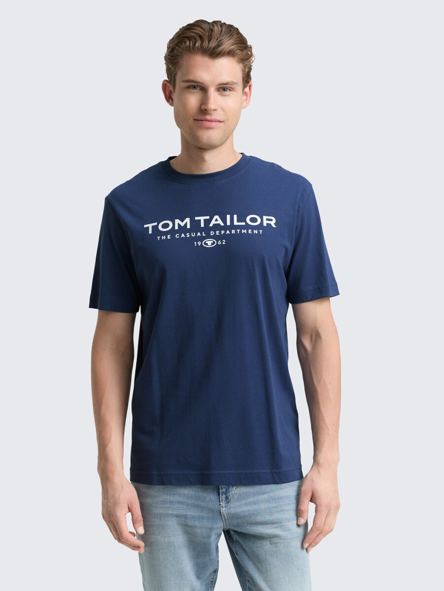 t-shirt in cotone con stampa del logo