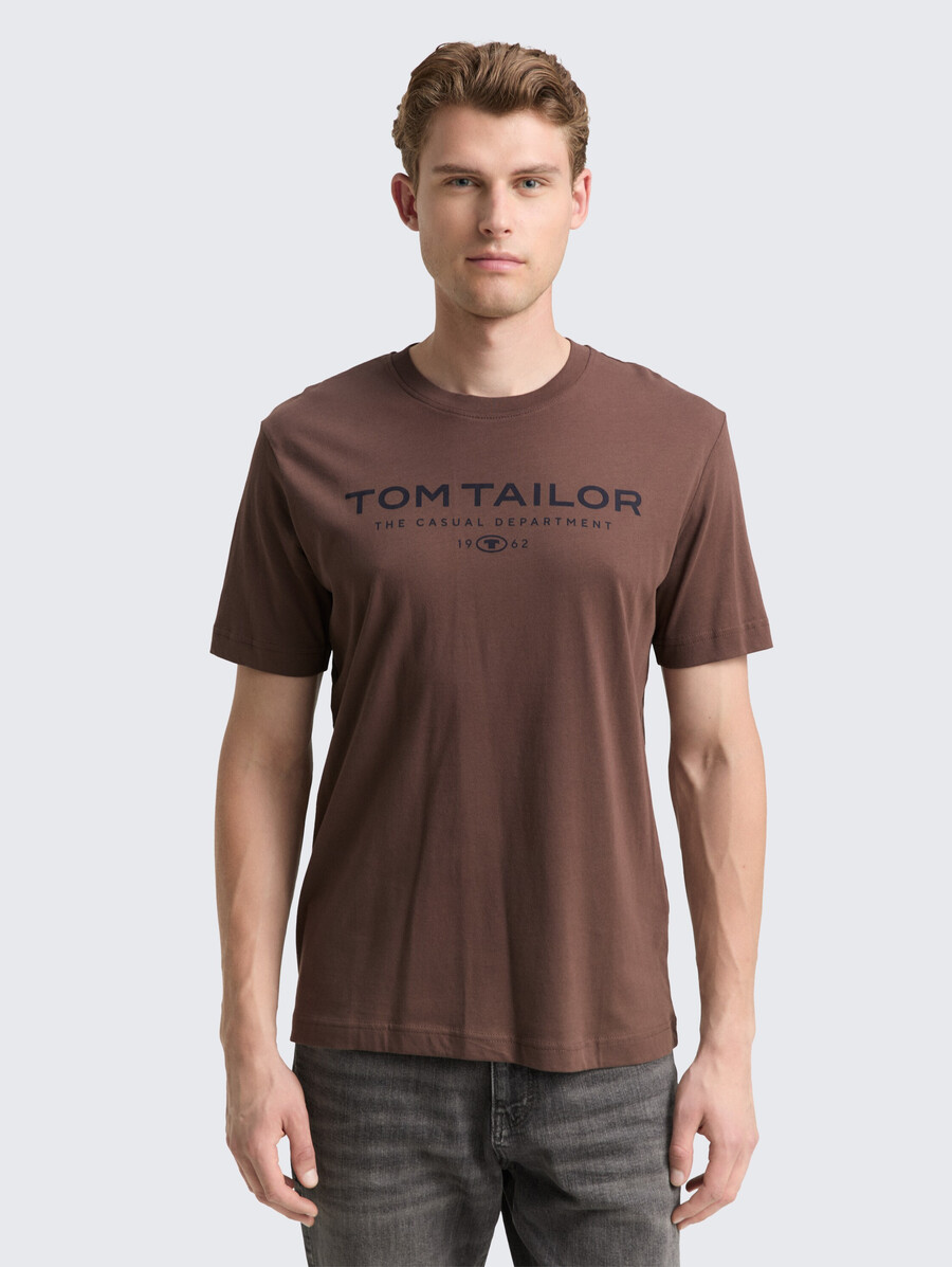 t-shirt in cotone con stampa del logo