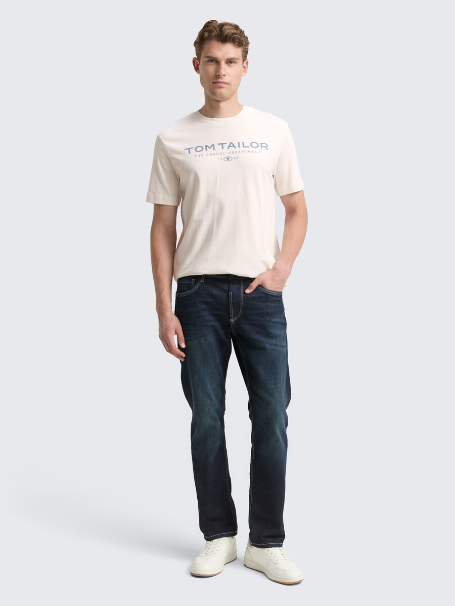 t-shirt in cotone con stampa del logo