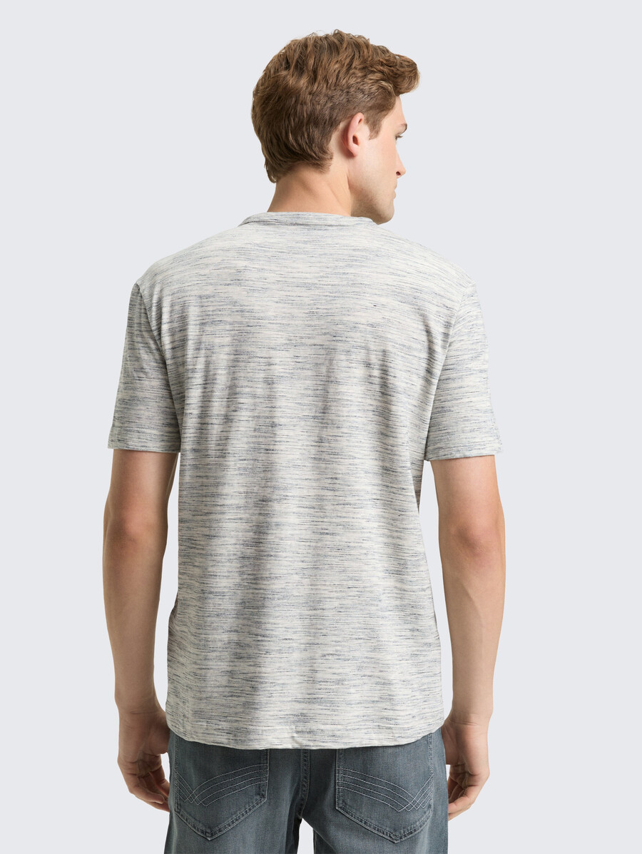 t-shirt in look mélange con taschino sul petto