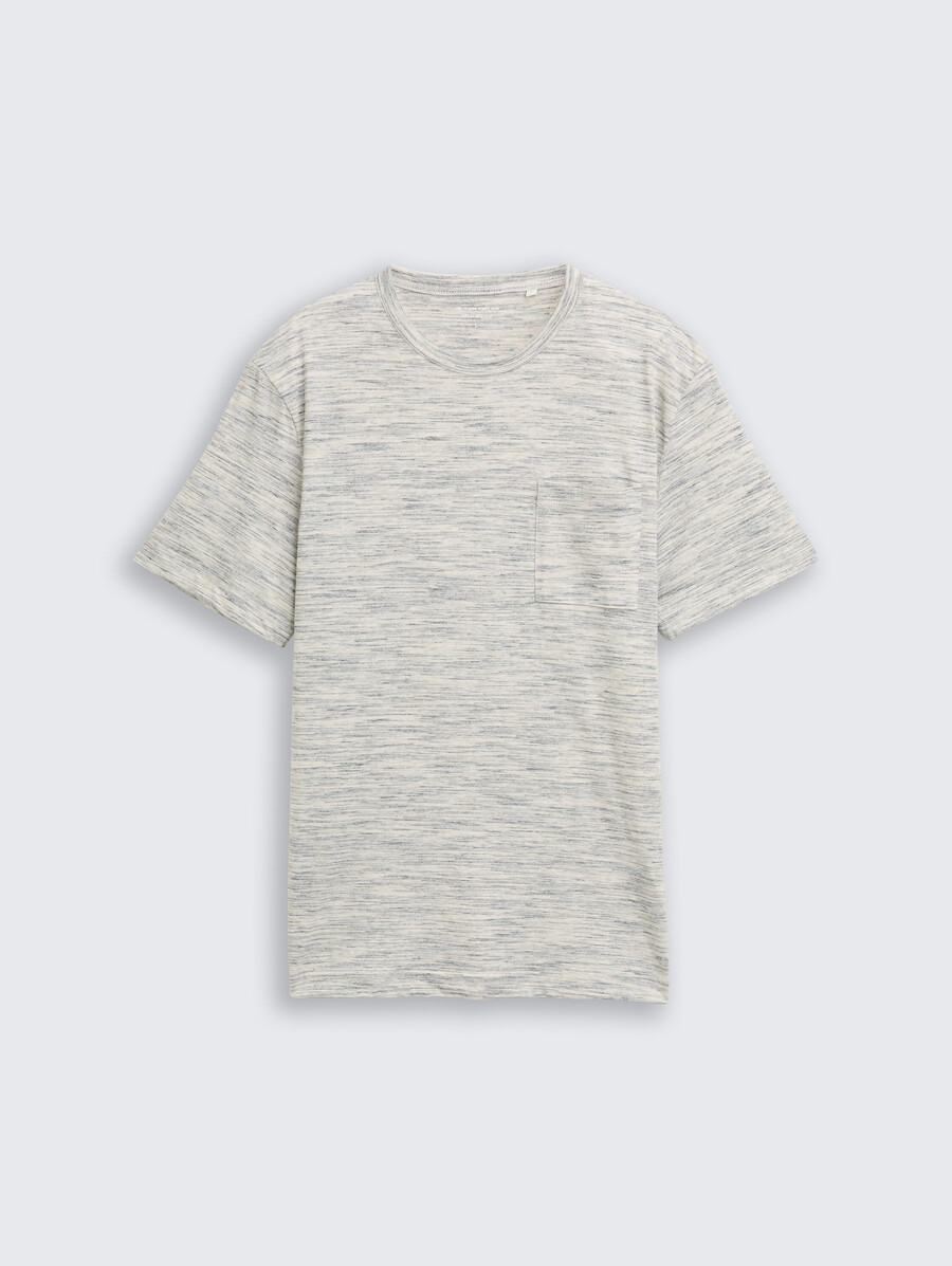 t-shirt in look mélange con taschino sul petto